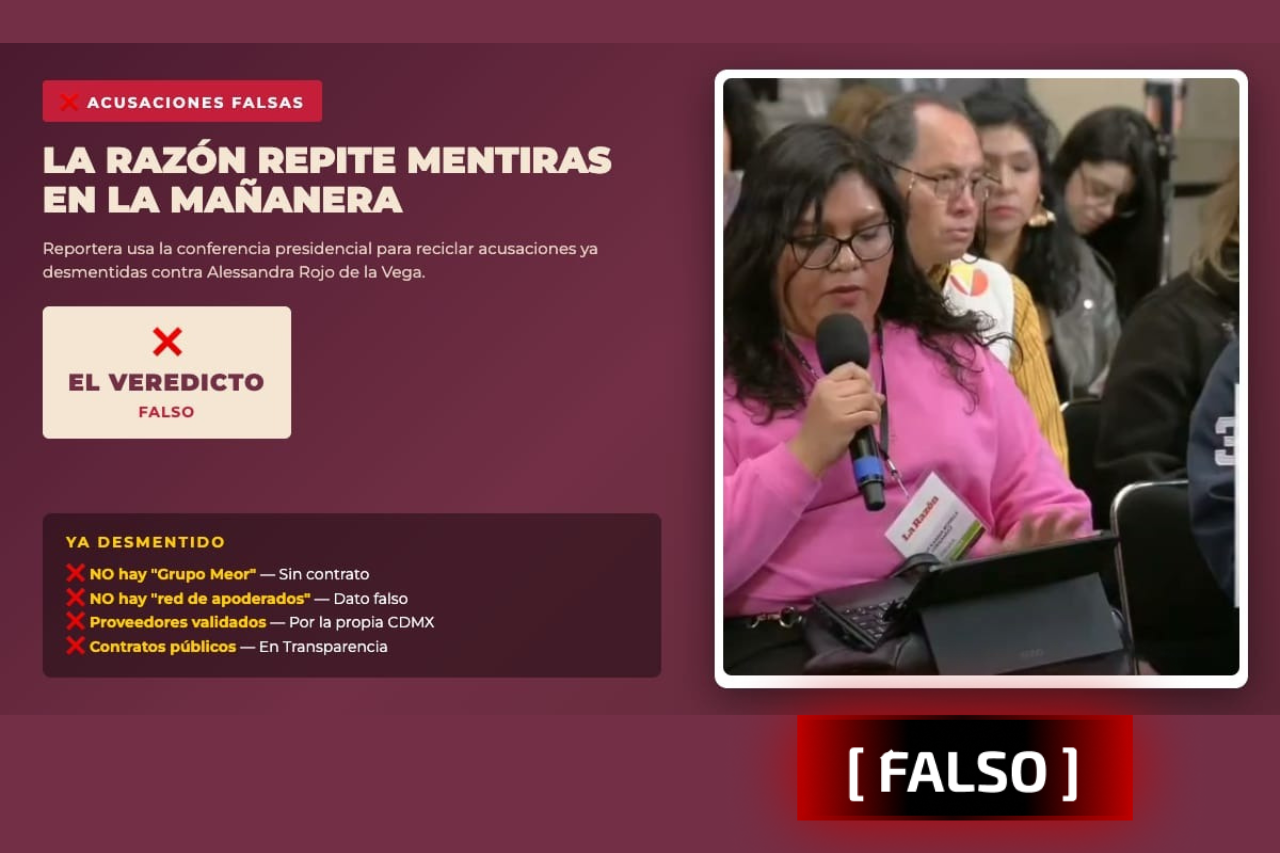 Reportera de La Razón repite acusaciones falsas en la mañanera