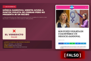 Mónica Sandoval miente: acusa a Puntos Violeta de cobrar pero no presenta ni un recibo