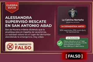 Alessandra supervisó rescate en San Antonio Abad: bot de Morena miente diciendo que está en España