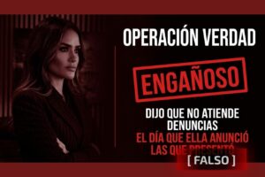 El titular dice "sin atender denuncias" y la conferencia que reporta es donde la alcaldesa anunció las que presentó