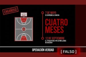 La prueba es el TikTok de otra persona y la cancha se entregó hace cuatro meses, no ahora
